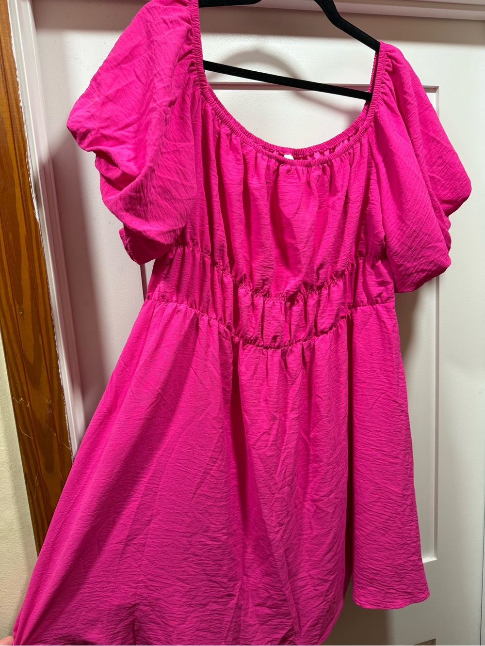Pink Puff-Sleeve Dress